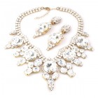 Taj Mahal Necklace Set with Earrings ~ Clear Crystal
