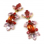 Iris Grande Clips Earrings ~ Extra Hyacinth with Pink*