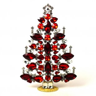 Beautiful Xmas Tree Decoration 21cm Navettes ~ Red Clear*