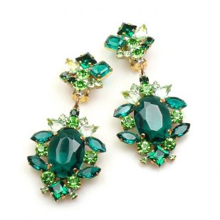 Sweet Temptation Earrings Clips ~ Emerald with Green