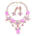 Picasso Jewelry Set with Earrings ~ Fuchsia with Violet