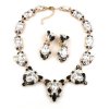 Mythique Set Lite ~ Necklace and Earrings ~ Clear Crystal Black