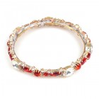 Tropicana Bangle Bracelet ~ Red Clear Crystal