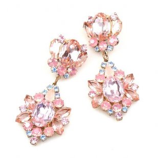 Aztec Sun Earrings Pierced ~ Pink