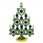 Xmas Flowers Tree Decoration 16cm ~ Green Extra Blue*