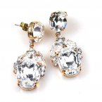 Constance Earrings Pierced ~ Clear Crystal