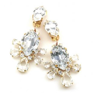 Xara Earrings Clips ~ Clear Crystal