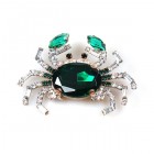 Crab Pin Medium ~ Emerald