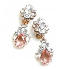 Timeless Clips on Earrings ~ Crystal with Pink