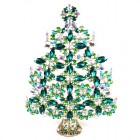 14 Inches Giant Xmas Tree with Navettes ~ Emerald Green Clear