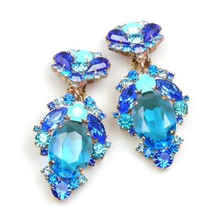 Mythique Extra Clips-on Earrings ~ Aqua Blue