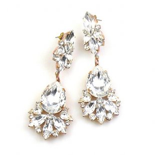 Fancy Essence Earrings Pierced ~ Clear Crystal