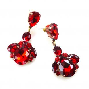 Anna Marie Earrings Pierced ~ Red*