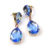 Raindrops Earrings Pierced ~ Light Sapphire