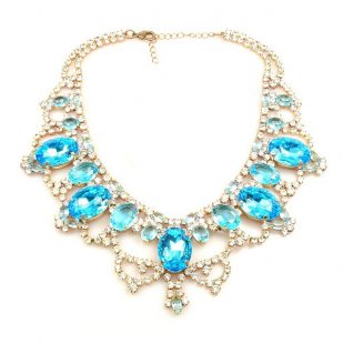 Dolce Vita Necklace Extra ~ Clear Crystal with Aqua