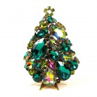 3 Dimensional Medium Xmas Tree Decoration ~ Emerald Vitrail