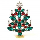 2021 Xmas Tree Decoration 16cm Navettes ~ Emerald Red Clear