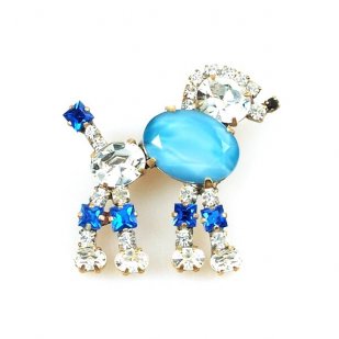Poodle Small ~ Clear Crystal Aqua