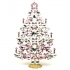 2021 Xmas Tree Decoration 21cm Navettes ~ Pink Clear