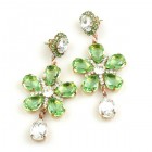 Flowers Earrings Pierced ~ Peridot Green