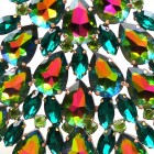 Xmas Teardrops Tree Decoration 20cm ~ Vitrail Emerald*