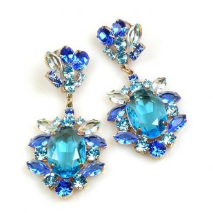 Sweet Temptation Earrings Pierced ~ Aqua with Blue