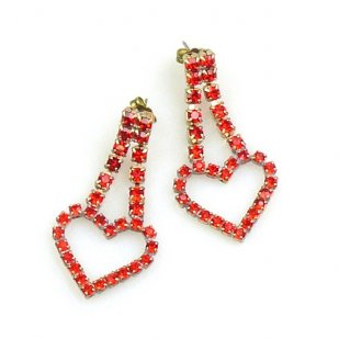 Red Hearts #1 ~ Pierced Earrings