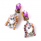 Little Bells Earrings Clips ~ Violet with AB*