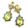 Heritage of History Earrings Clips ~ Yellow Multicolor
