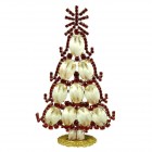Standing Xmas Tree with Ovals 17cm ~ Extra White Red*