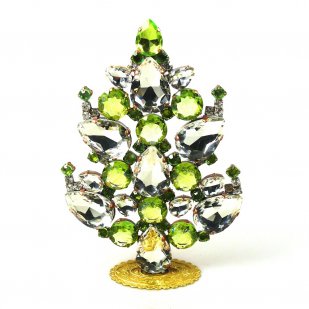 2024 Xmas Standing Tree Tears Rounds 14cm Clear Silver Lime*