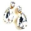 Big Drops Earrings #2 Clips ~ Clear Crystal