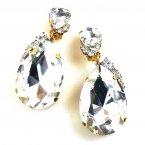 Big Drops Earrings #2 Clips ~ Clear Crystal*