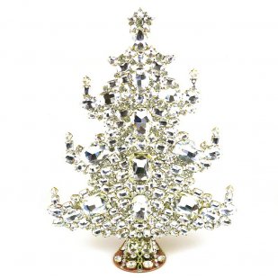 13 Inches Giant Xmas Tree with Octagons ~ Clear Crystal
