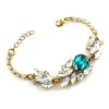 Lite Fountain Bracelet ~ Clear Crystal with Emerald