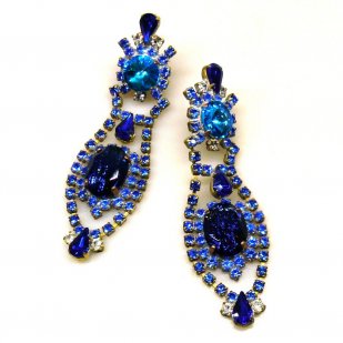 Moonglow Earrings Pierced ~ Extra Blue Aqua*