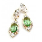 Mythique Earrings for Pierced Ears ~ Crystal Green