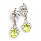 Timeless Pierced Earrings ~ Crystal with Citrine Yellow