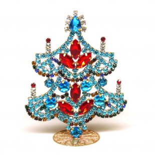 Multicolor Standing Xmas Tree Decoration 12cm ~ #04*