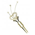 Zephyr Hair Pin ~ Heart ~ Gold Plated