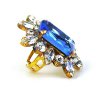 Naomi Ring Extra Big ~ Clear and Sapphire Blue