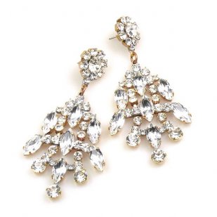 Enchanted Rhinestone Earrings Pierced ~ Clear Crystal