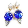 Taj Mahal Earrings Clips ~ Clear with Silver Blue*