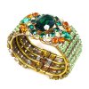 Sunnydance Clamper Bracelet ~ Green with Silver Emerald