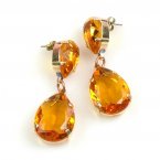 Raindrops Earrings Pierced ~ Topaz