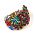 True Love ~ Clamper Bracelet with Flowers ~ Multicolor
