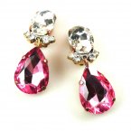 Effervescence Earrings Clips ~ Fuchsia Clear*