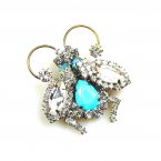 Firefly Pin ~ Clear Crystal with Aqua