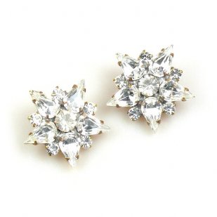 True Love Earrings Clips ~ Clear Crystal