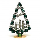 Tree with Three Candles Decoration 17cm ~ Emerald Clear*
